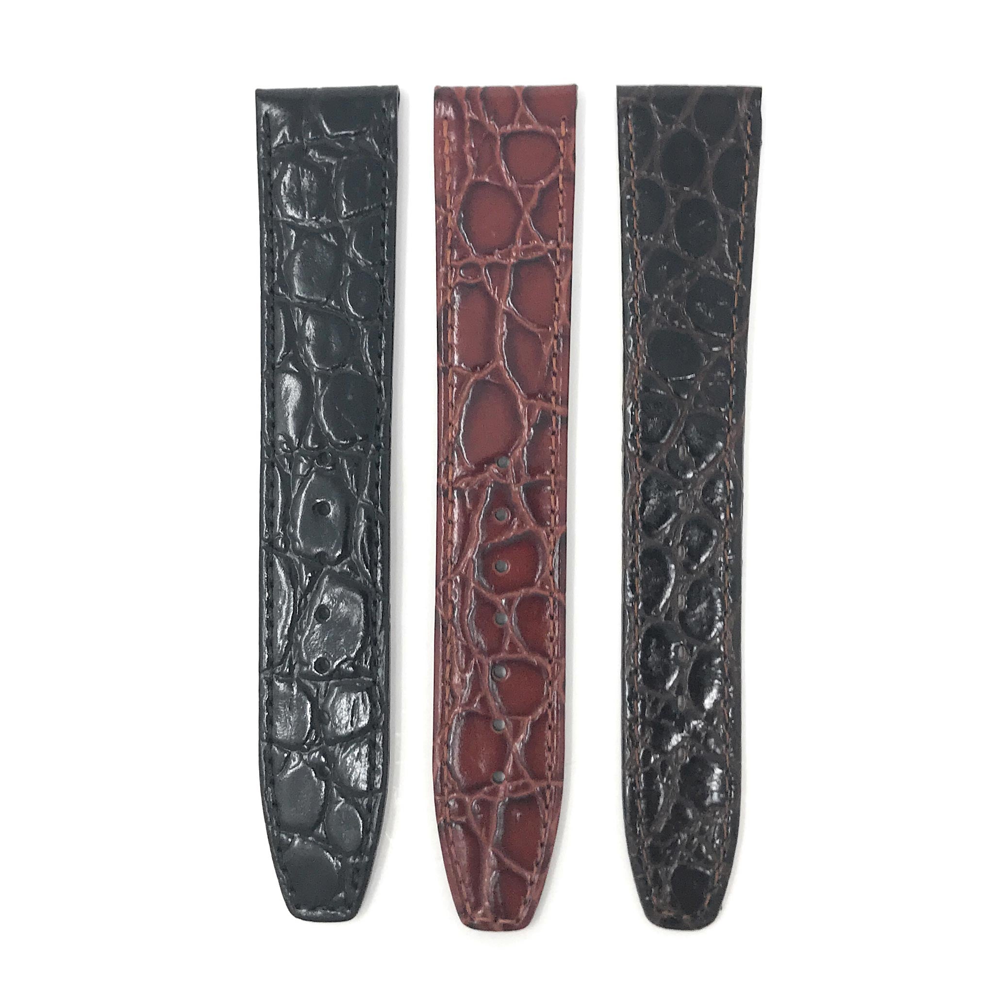 Bandini Leather Crocodile Pattern Watch Band – 12mm 14mm 16mm 18mm 20mm