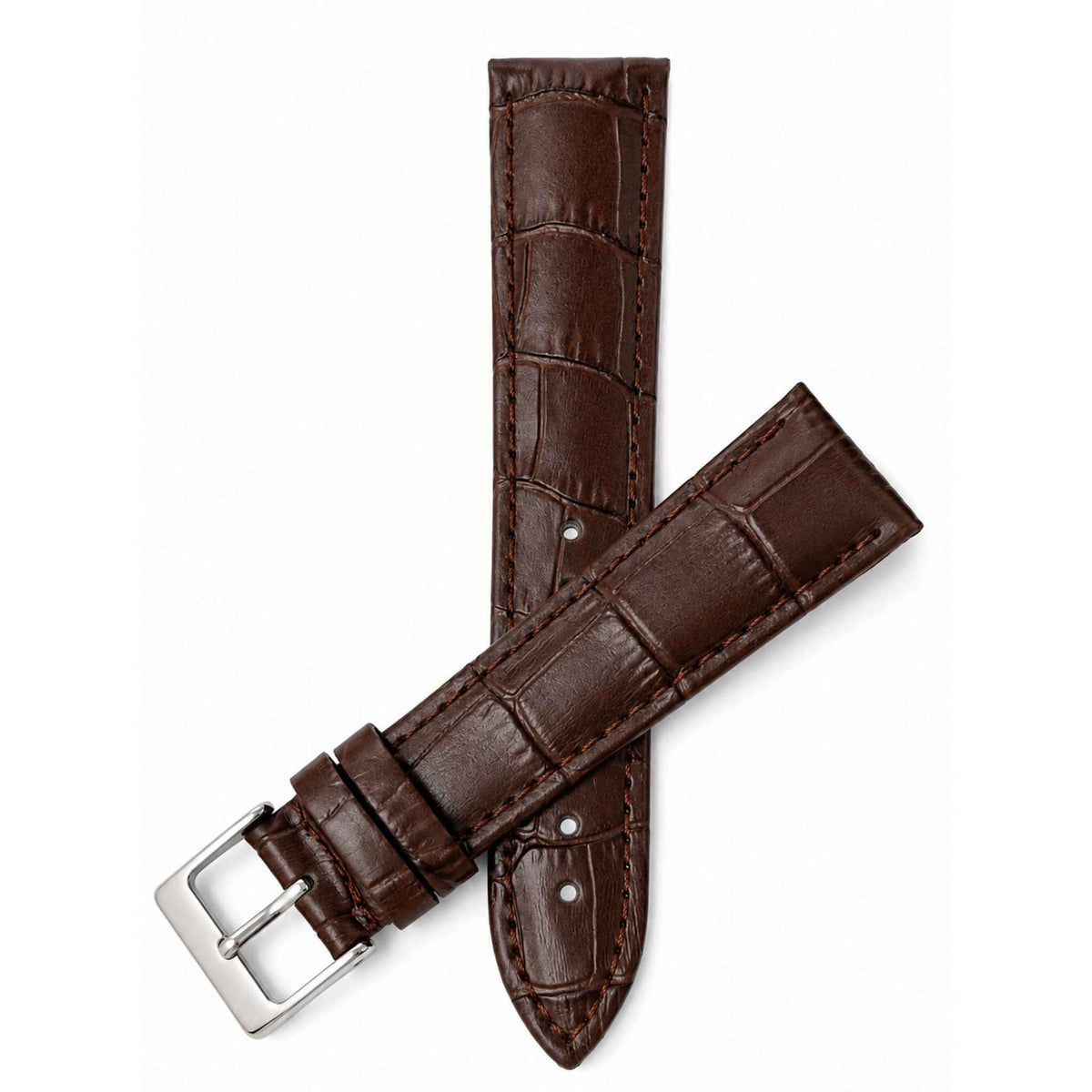 Bandini Leather Alligator Pattern Watch Band – 12mm to 20mm - Unisex