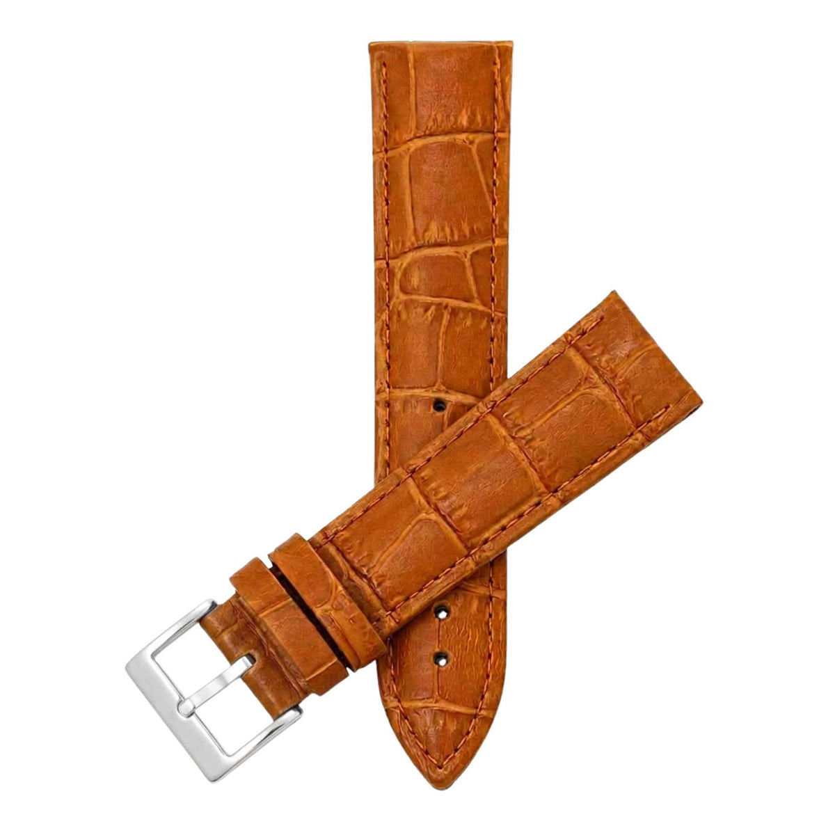Bandini Leather Alligator Pattern Watch Band – 12mm to 20mm - Unisex