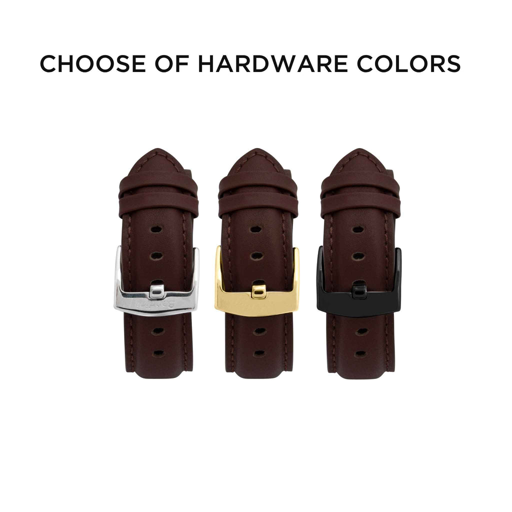 Bandini Mens Classic Padded Leather Watch Band for Apple Watch