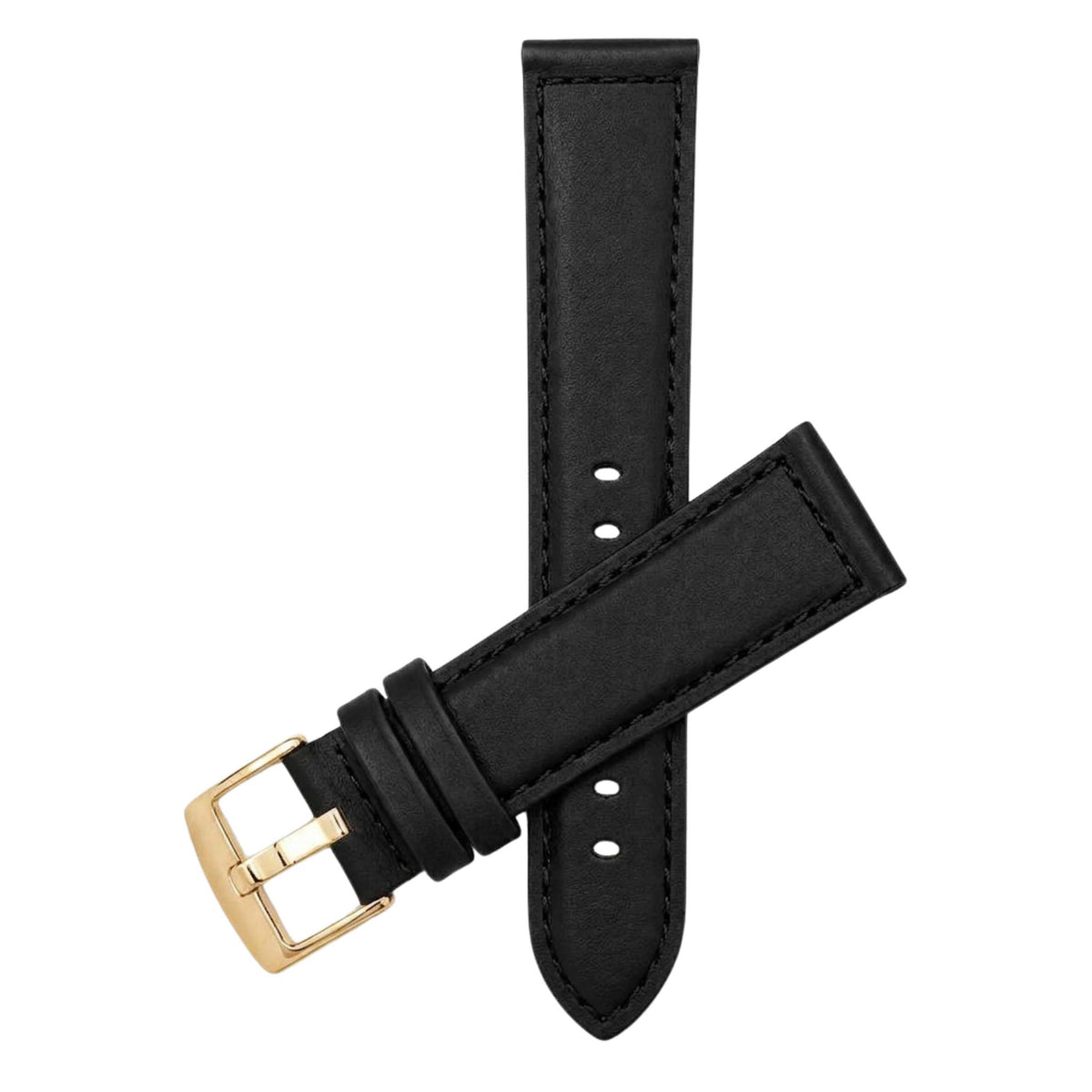 Bandini Mens Leather Watch Band, Stitching, Padded, Standard & Extra Long (XL) - 18mm to 30mm