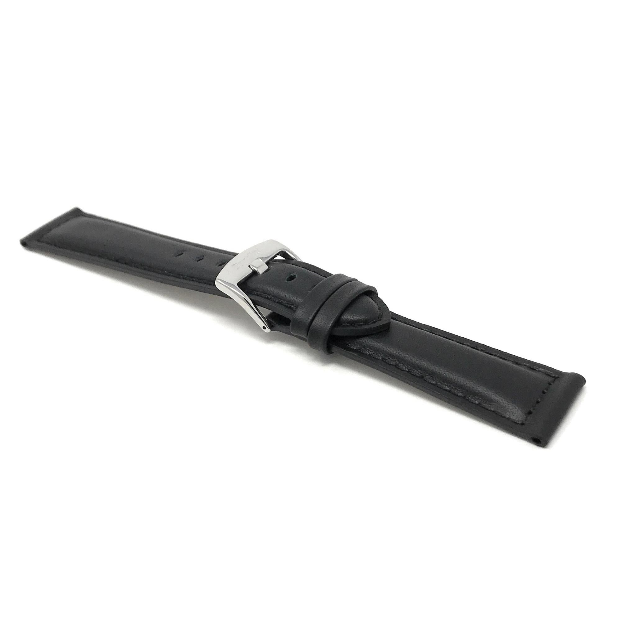 Bandini Mens Leather Watch Band, Stitching, Padded, Standard & Extra Long (XL) - 18mm to 30mm