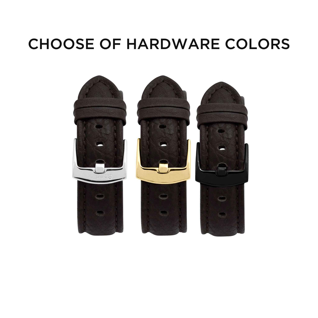 Bandini Mens Classic Padded Leather Watch Band for Apple Watch - Buffalo Pattern