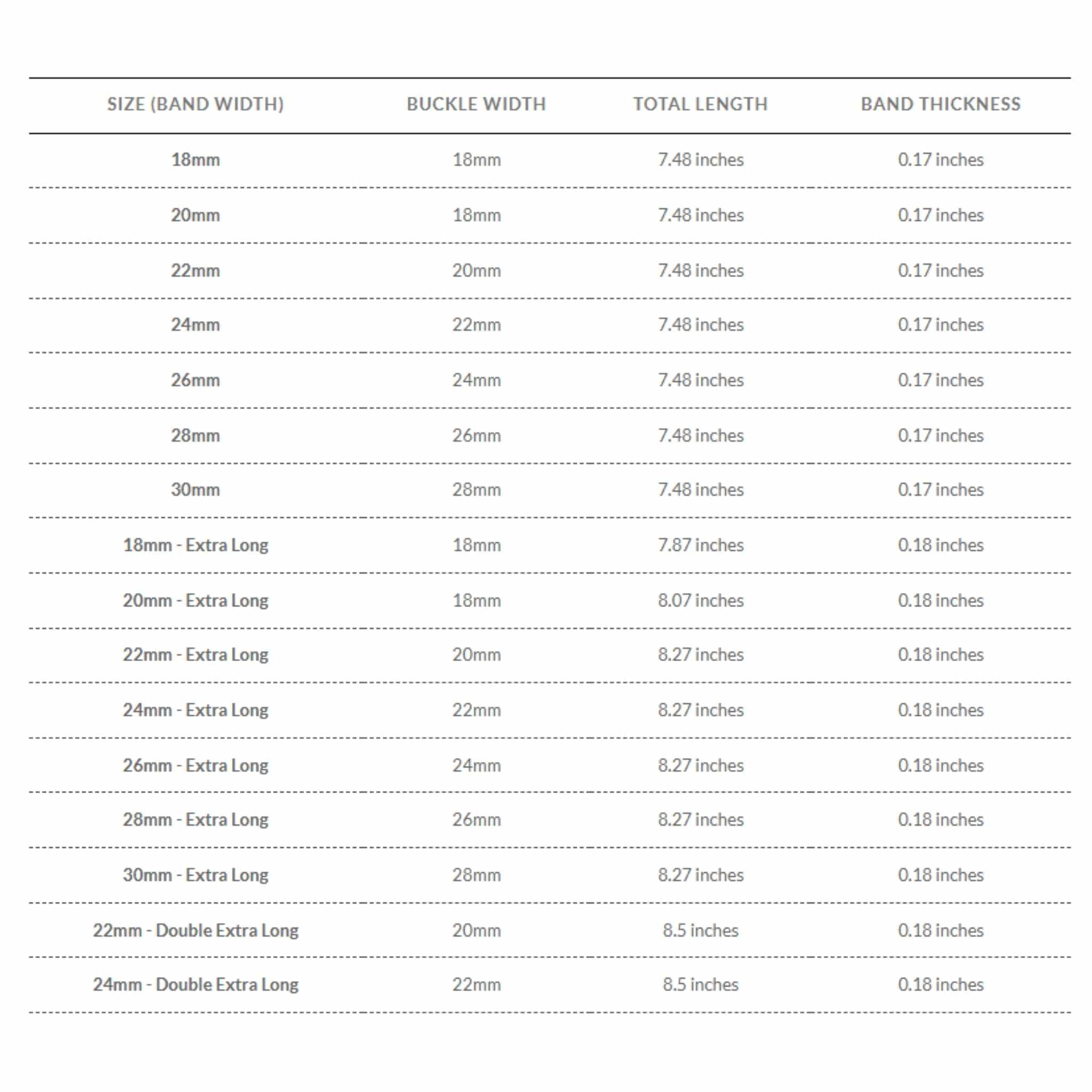 Bandini Mens Leather Watch Band Strap, Buffalo Pattern, Padded, Standard & Extra Long (XL) - 18mm to 30mm