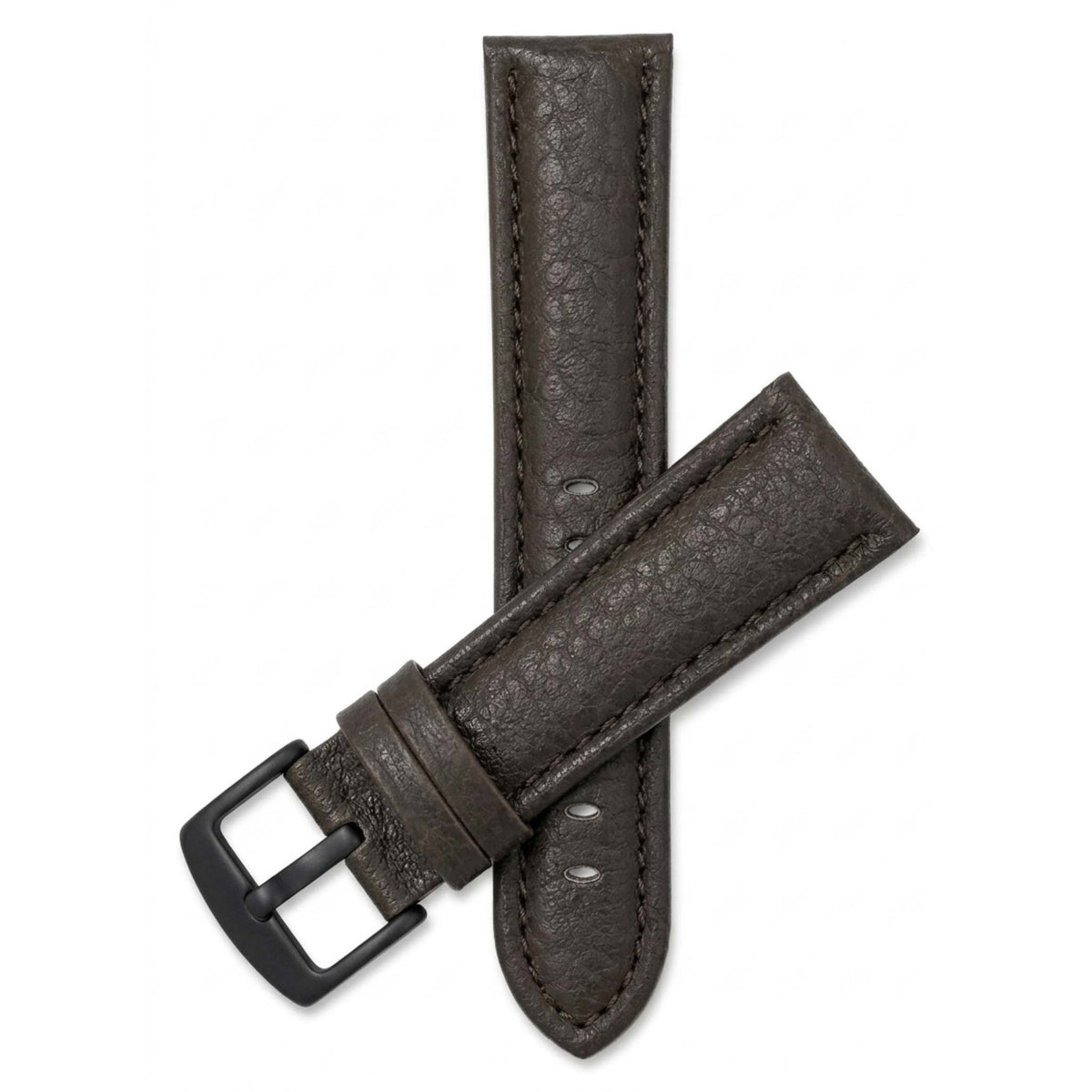 Bandini Mens Leather Watch Band Strap, Buffalo Pattern, Padded, Standard & Extra Long (XL) - 18mm to 30mm