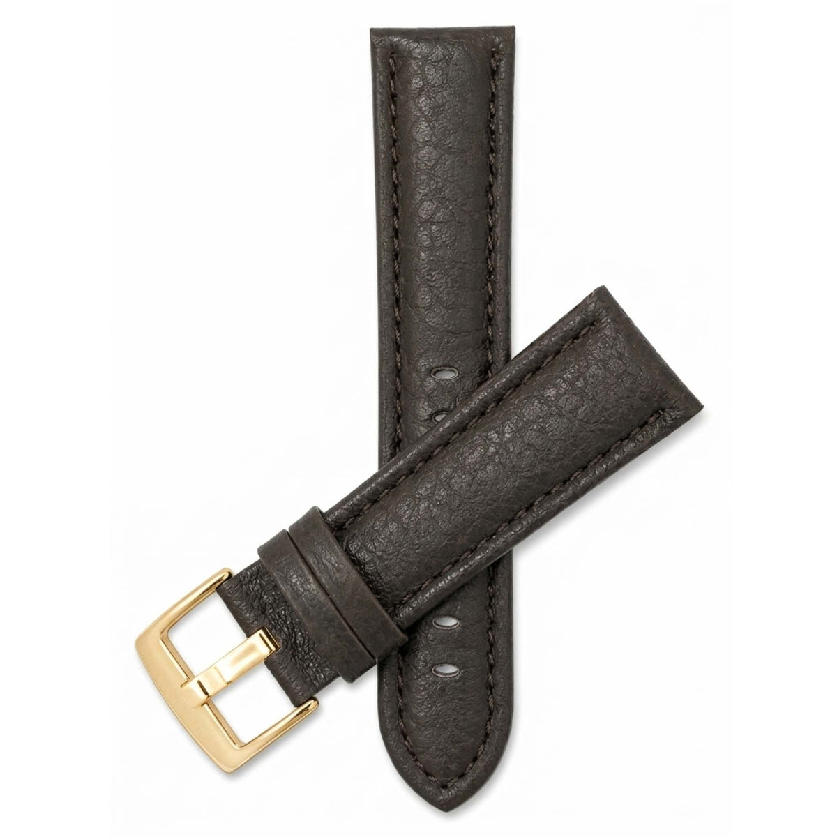 Bandini Mens Leather Watch Band Strap, Buffalo Pattern, Padded, Standard & Extra Long (XL) - 18mm to 30mm