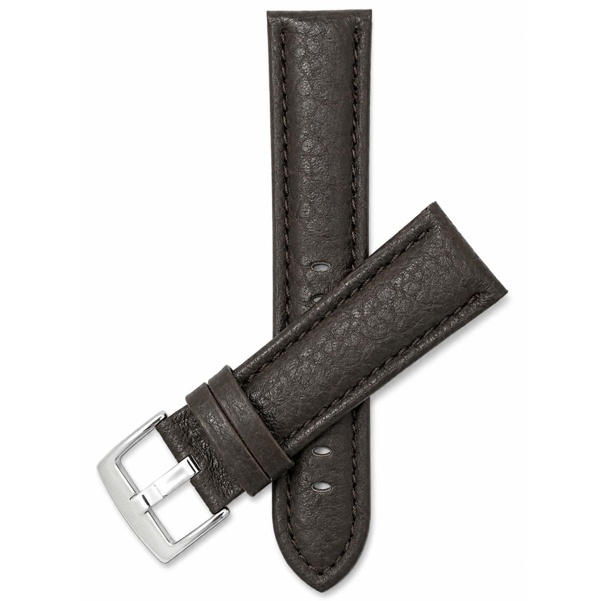 Bandini Mens Leather Watch Band Strap, Buffalo Pattern, Padded, Standard & Extra Long (XL) - 18mm to 30mm