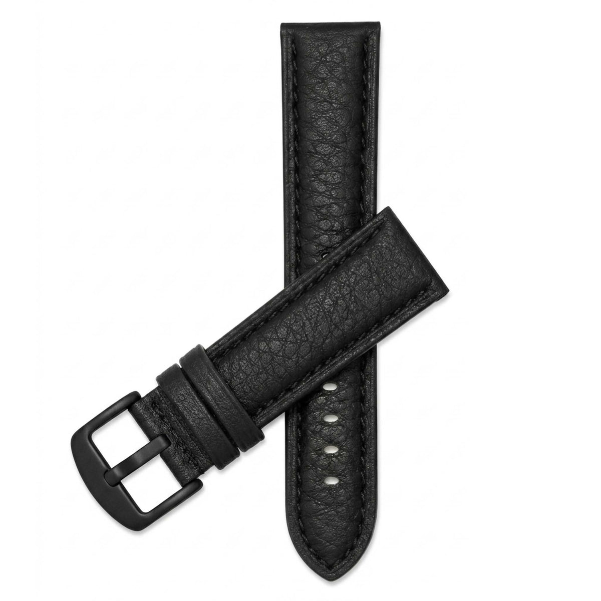 Bandini Mens Leather Watch Band Strap, Buffalo Pattern, Padded, Standard & Extra Long (XL) - 18mm to 30mm