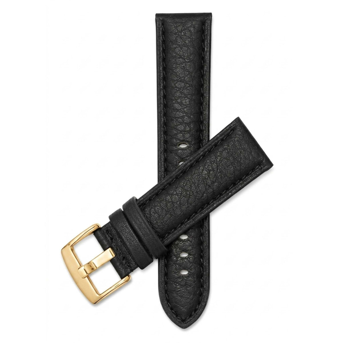 Bandini Mens Leather Watch Band Strap, Buffalo Pattern, Padded, Standard & Extra Long (XL) - 18mm to 30mm