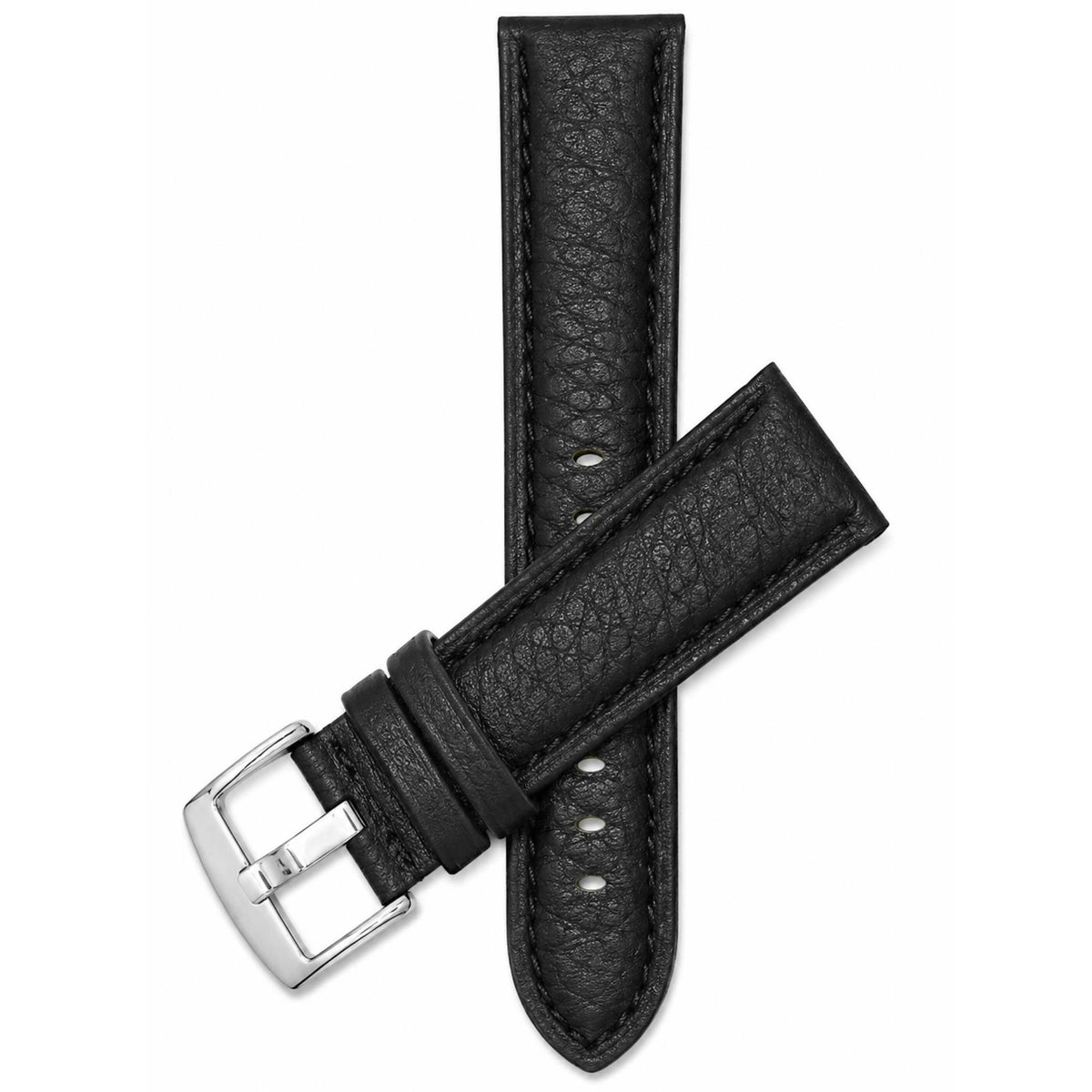 Bandini Mens Leather Watch Band Strap, Buffalo Pattern, Padded, Standard & Extra Long (XL) - 18mm to 30mm