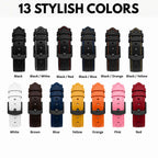 Bandini Leather Rally Racing Watch Band for Apple Watch - Black Buckle