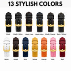 Bandini Leather Rally Racing Watch Band for Apple Watch - Gold Buckle