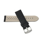 Bandini Leather Racing Rally Watch Band – 18mm 20mm 22mm 24mm - Silver Buckle