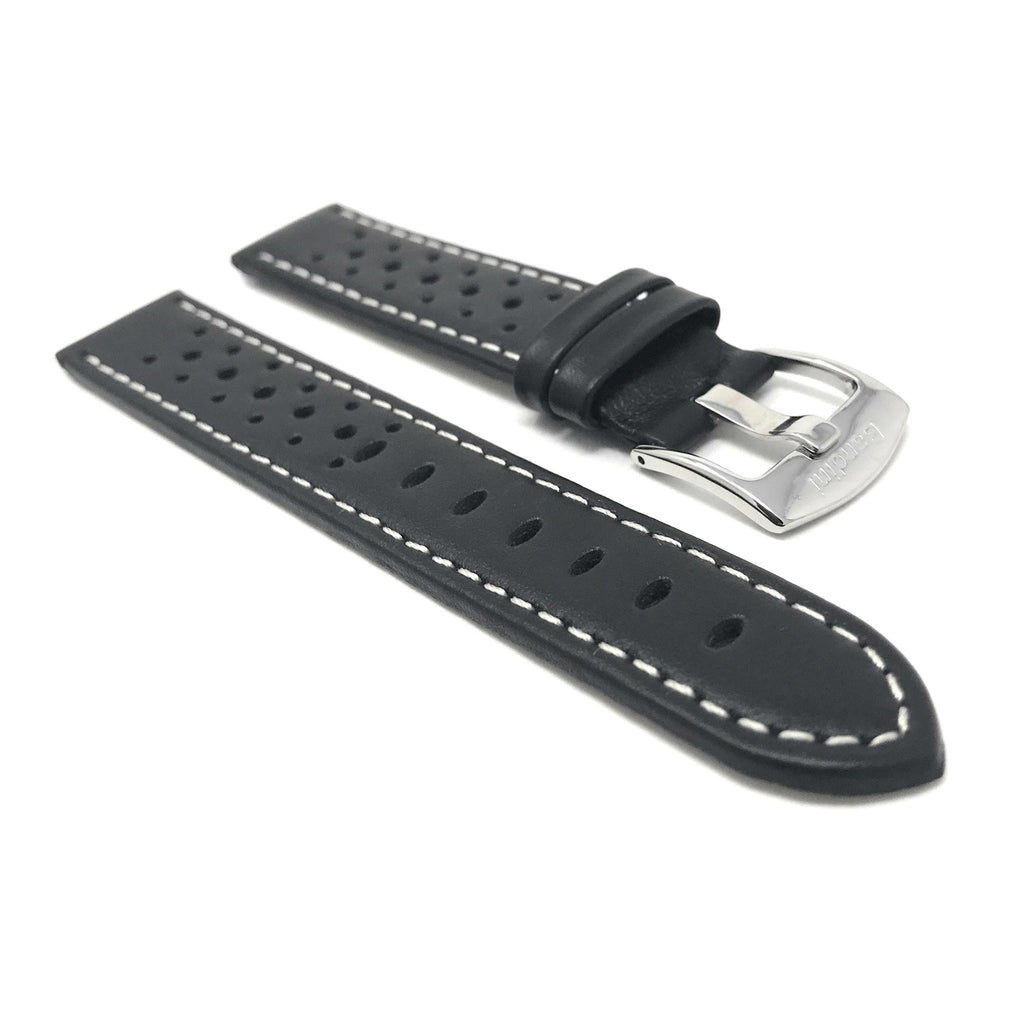 Bandini Leather Racing Rally Watch Band – 18mm 20mm 22mm 24mm - Silver Buckle