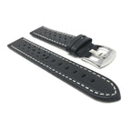Bandini Leather Racing Rally Watch Band – 18mm 20mm 22mm 24mm - Silver Buckle