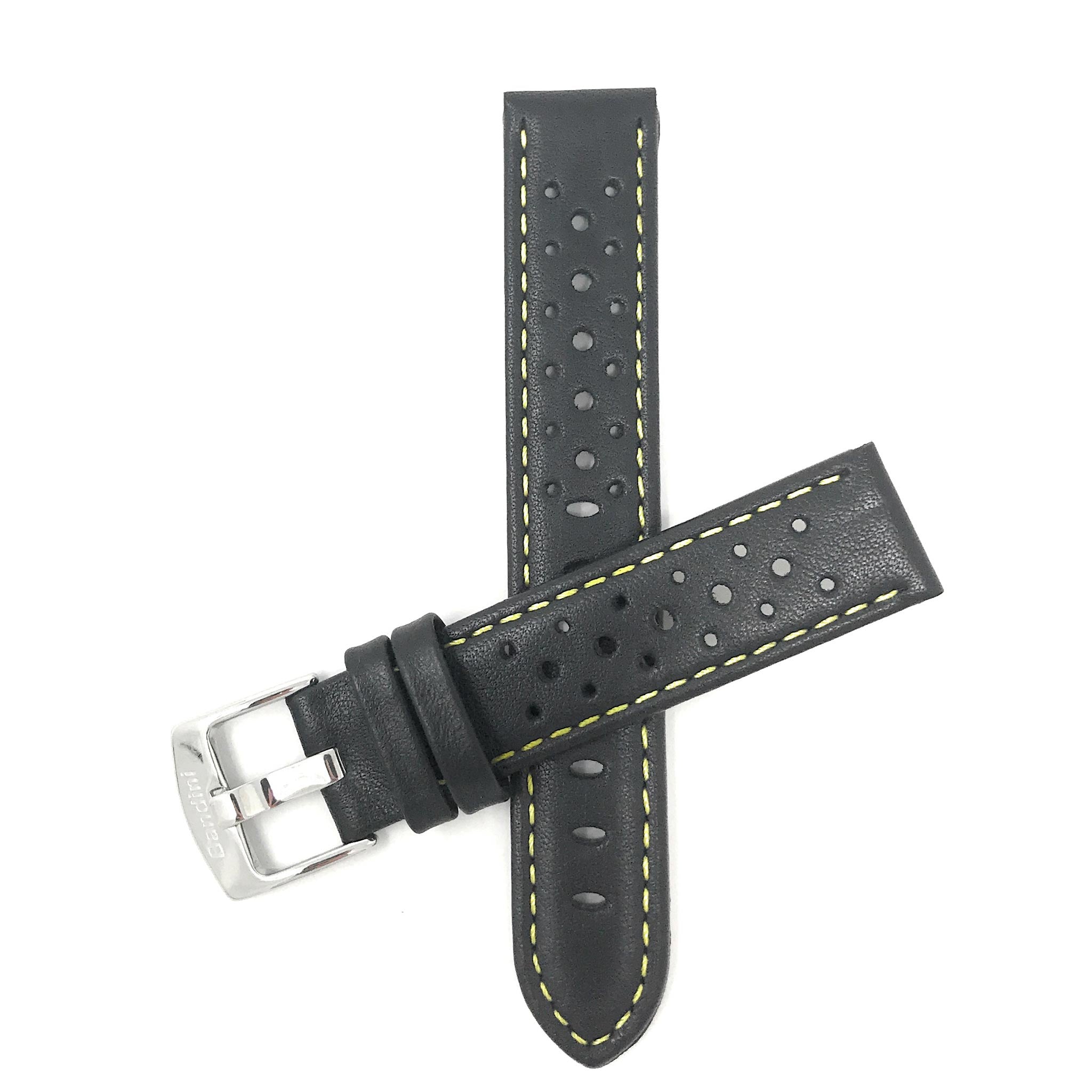 Bandini Leather Racing Rally Watch Band – 18mm 20mm 22mm 24mm - Silver Buckle