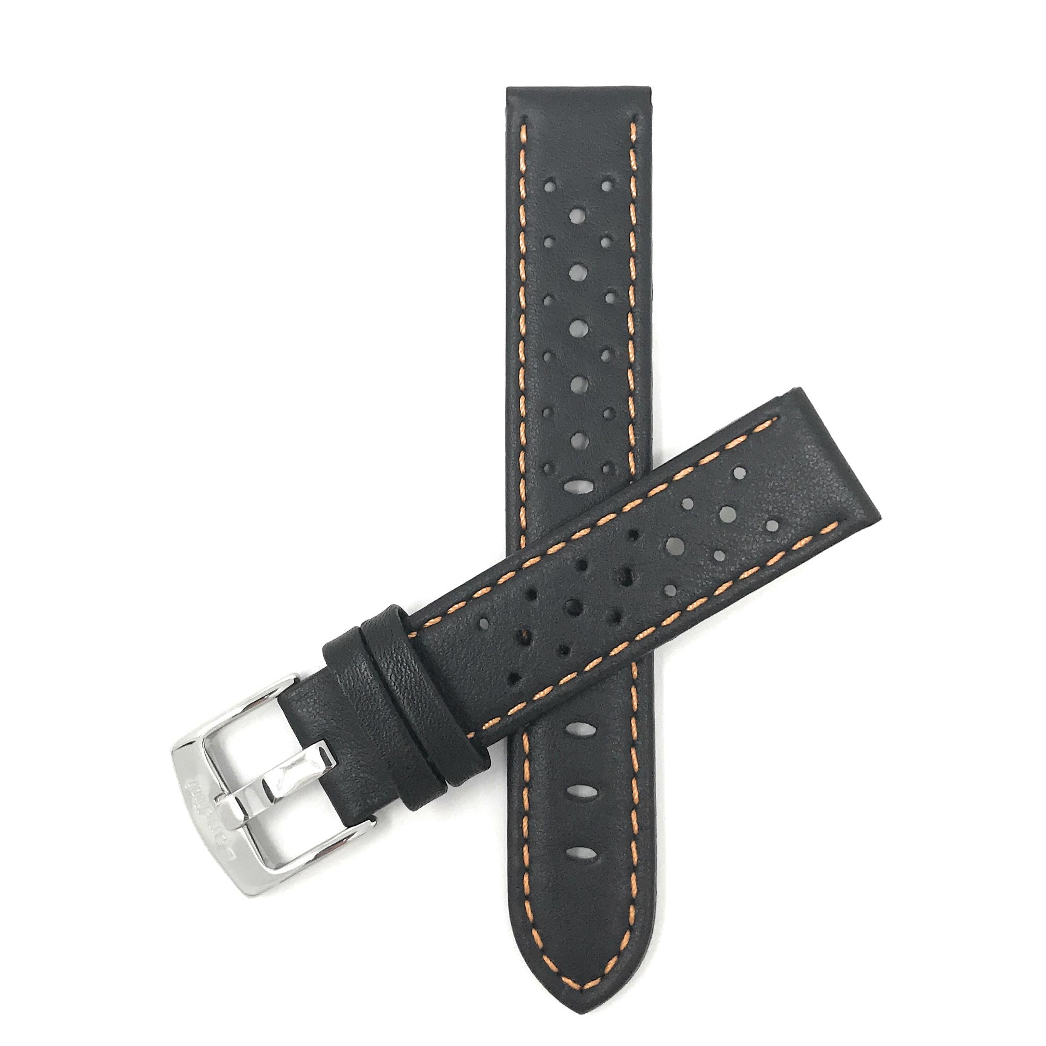 Bandini Leather Racing Rally Watch Band – 18mm 20mm 22mm 24mm - Silver Buckle