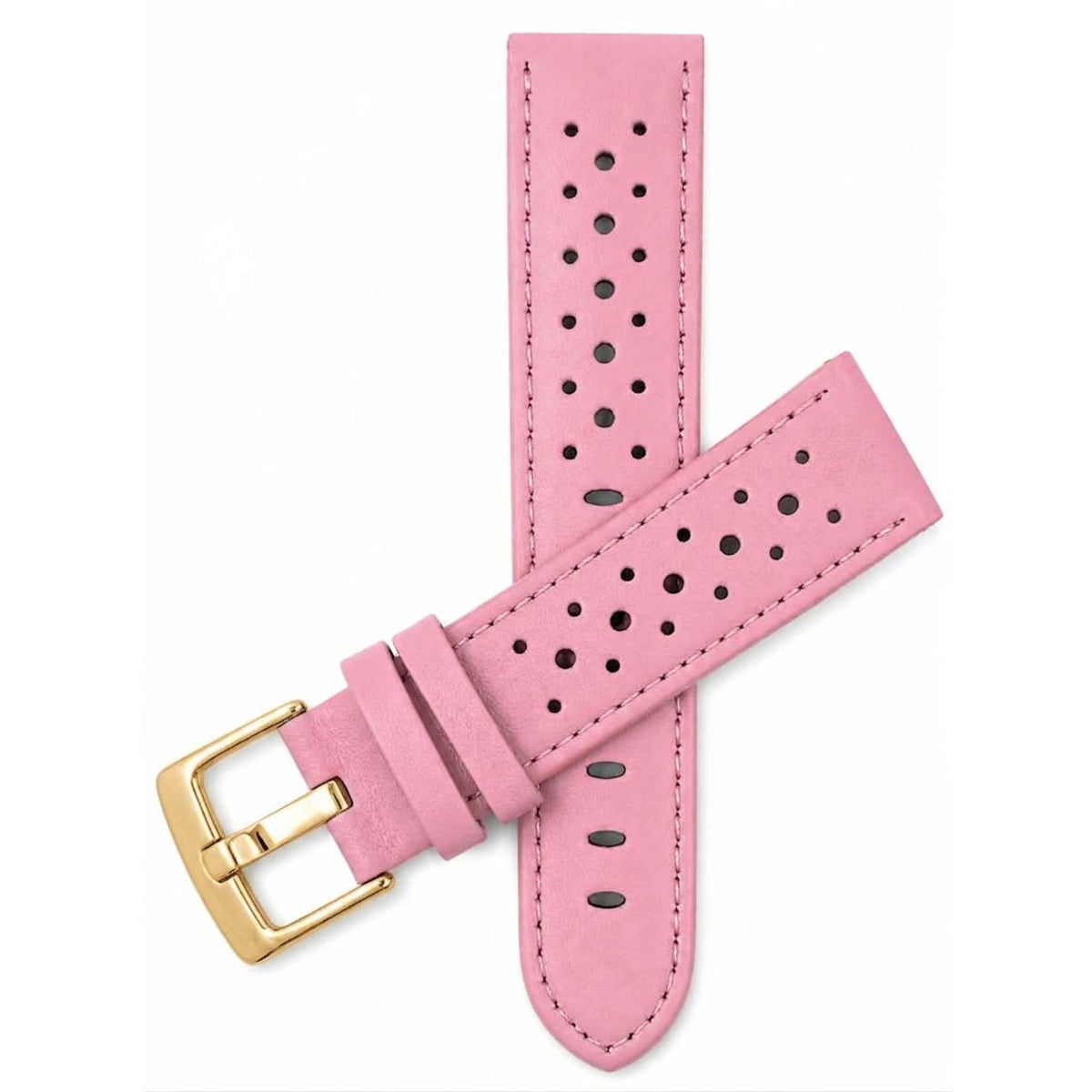 Bandini Leather Racing Rally Watch Band – 18mm 20mm 22mm 24mm - Gold Buckle