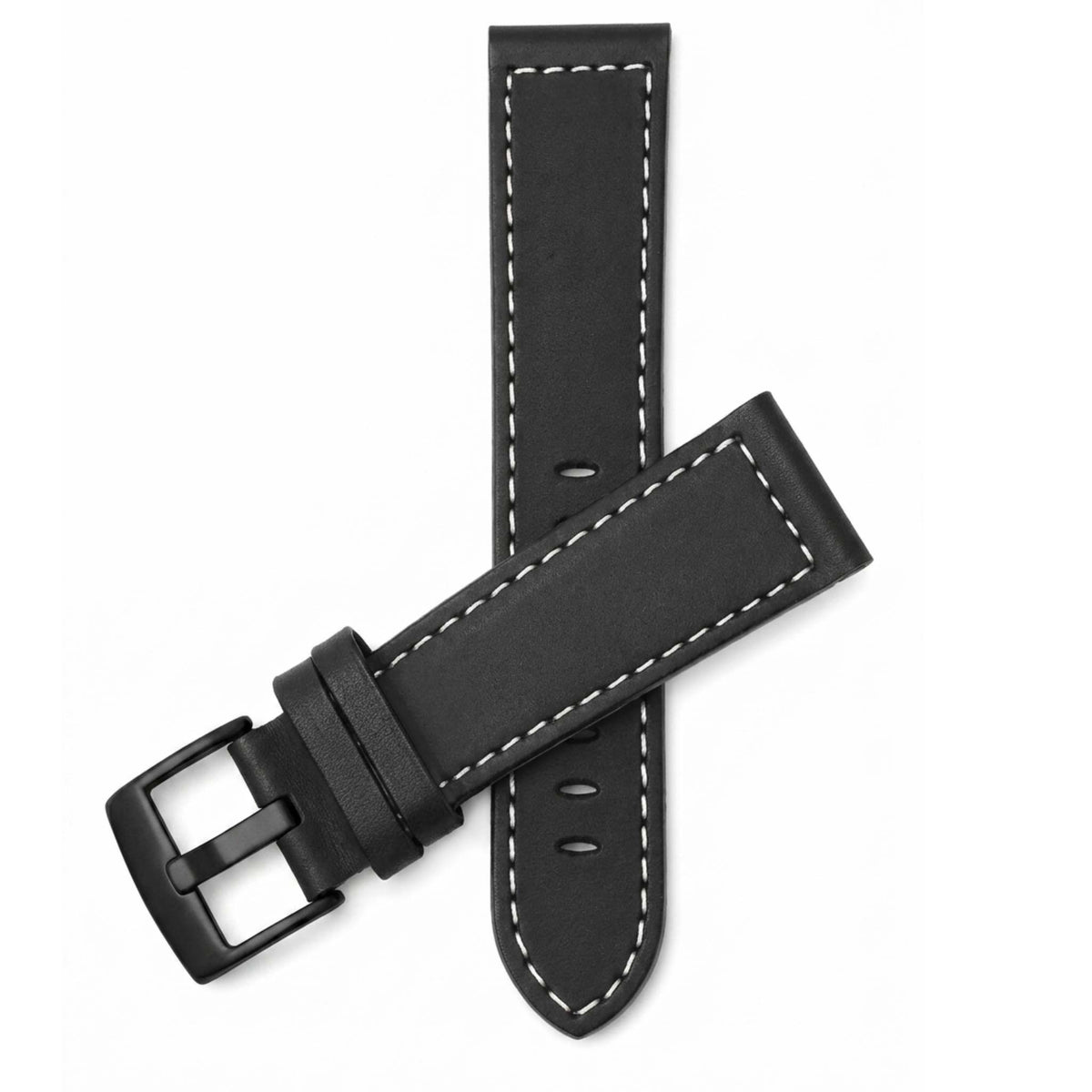 Bandini Two-Tone Leather Aviator Watch Band - 18mm to 24mm (Standard or Extra Long)