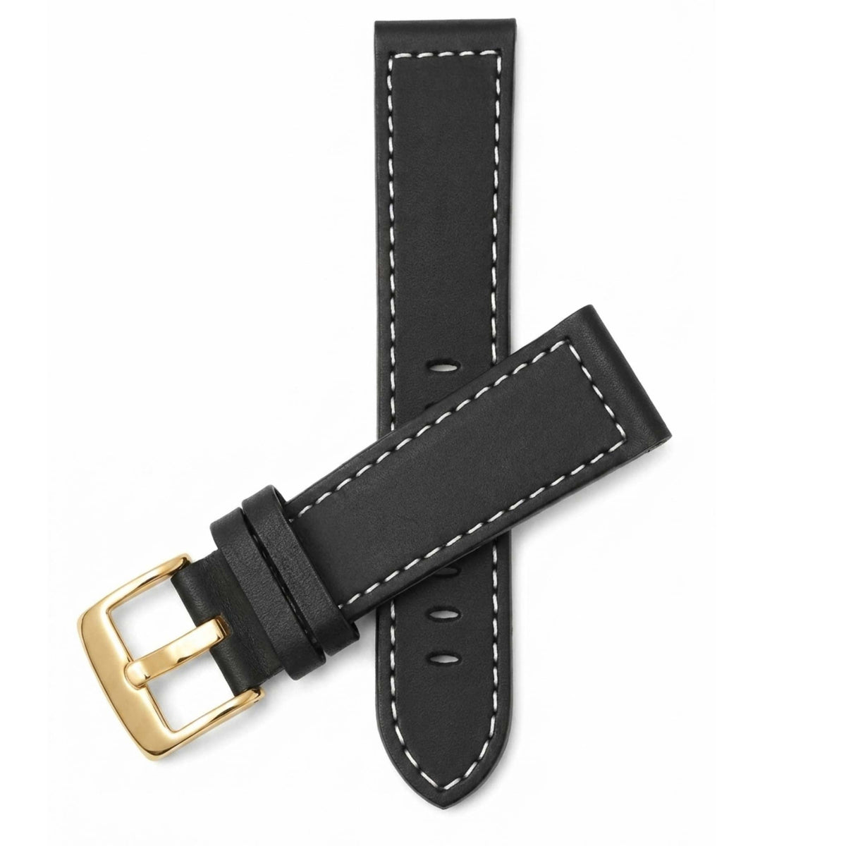 Bandini Two-Tone Leather Aviator Watch Band - 18mm to 24mm (Standard or Extra Long)