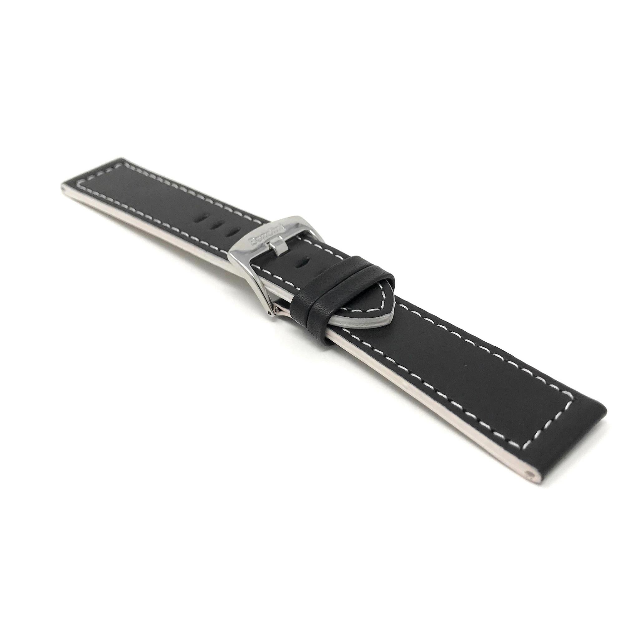 Bandini Two-Tone Leather Aviator Watch Band - 18mm to 24mm (Standard or Extra Long)