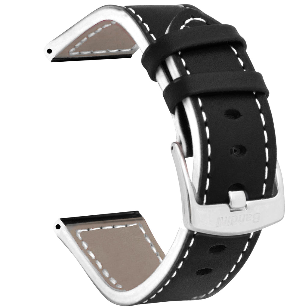 Bandini Two-Tone Leather Aviator Watch Band - 18mm to 24mm (Standard or Extra Long)