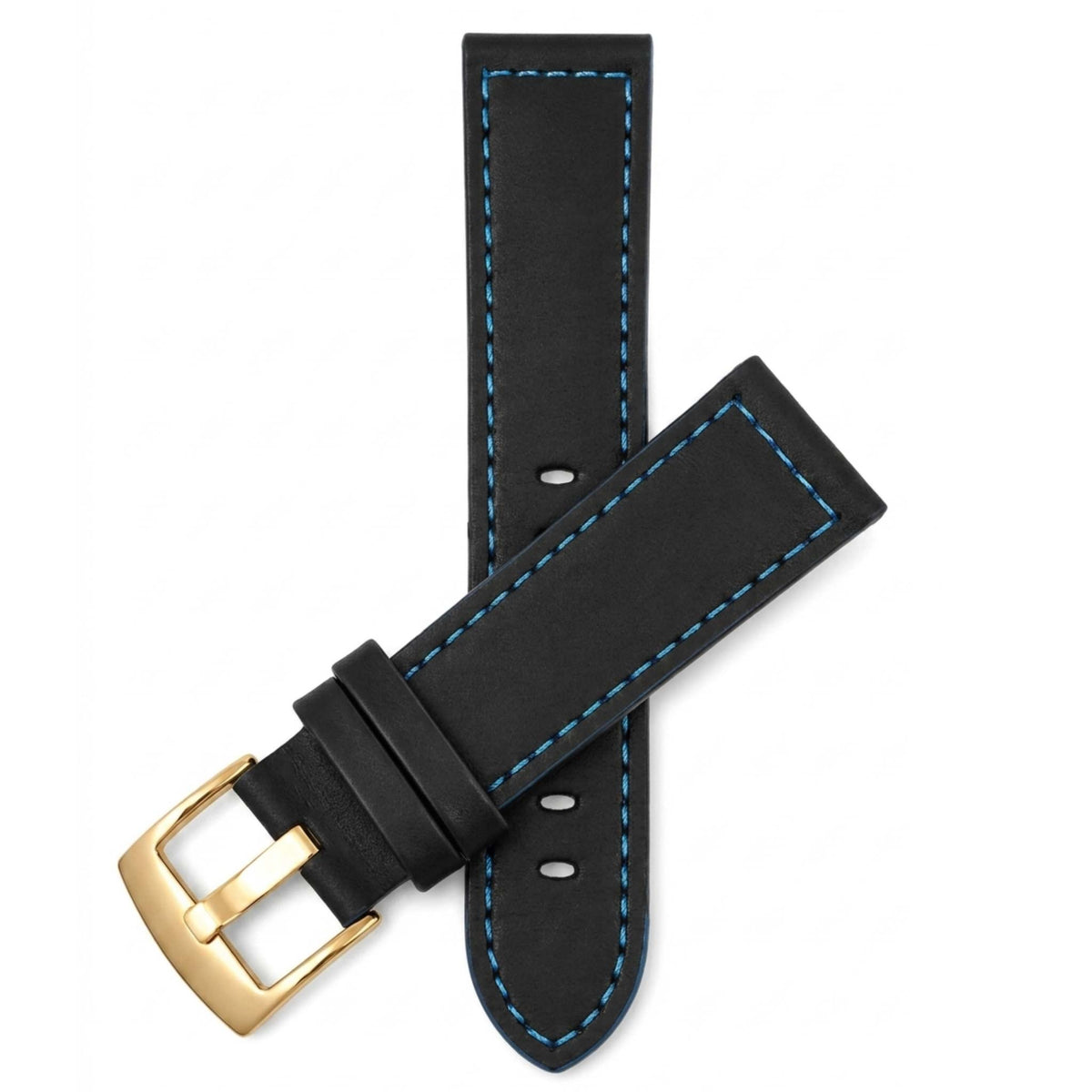 Bandini Two-Tone Leather Aviator Watch Band - 18mm to 24mm (Standard or Extra Long)