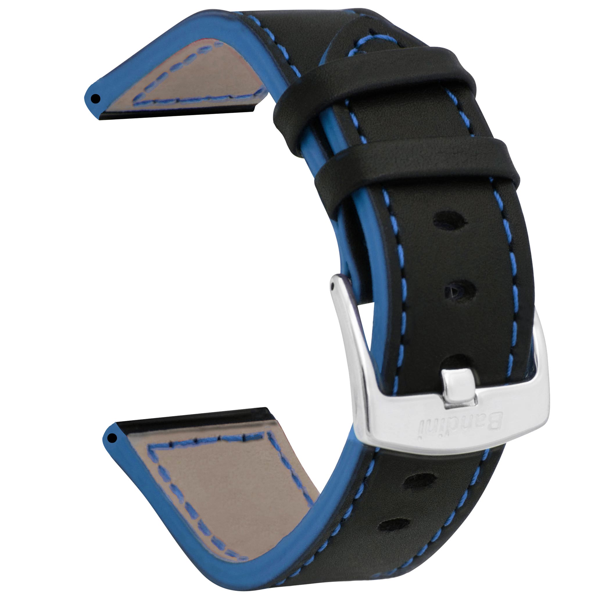 Bandini Two-Tone Leather Aviator Watch Band - 18mm to 24mm (Standard or Extra Long)