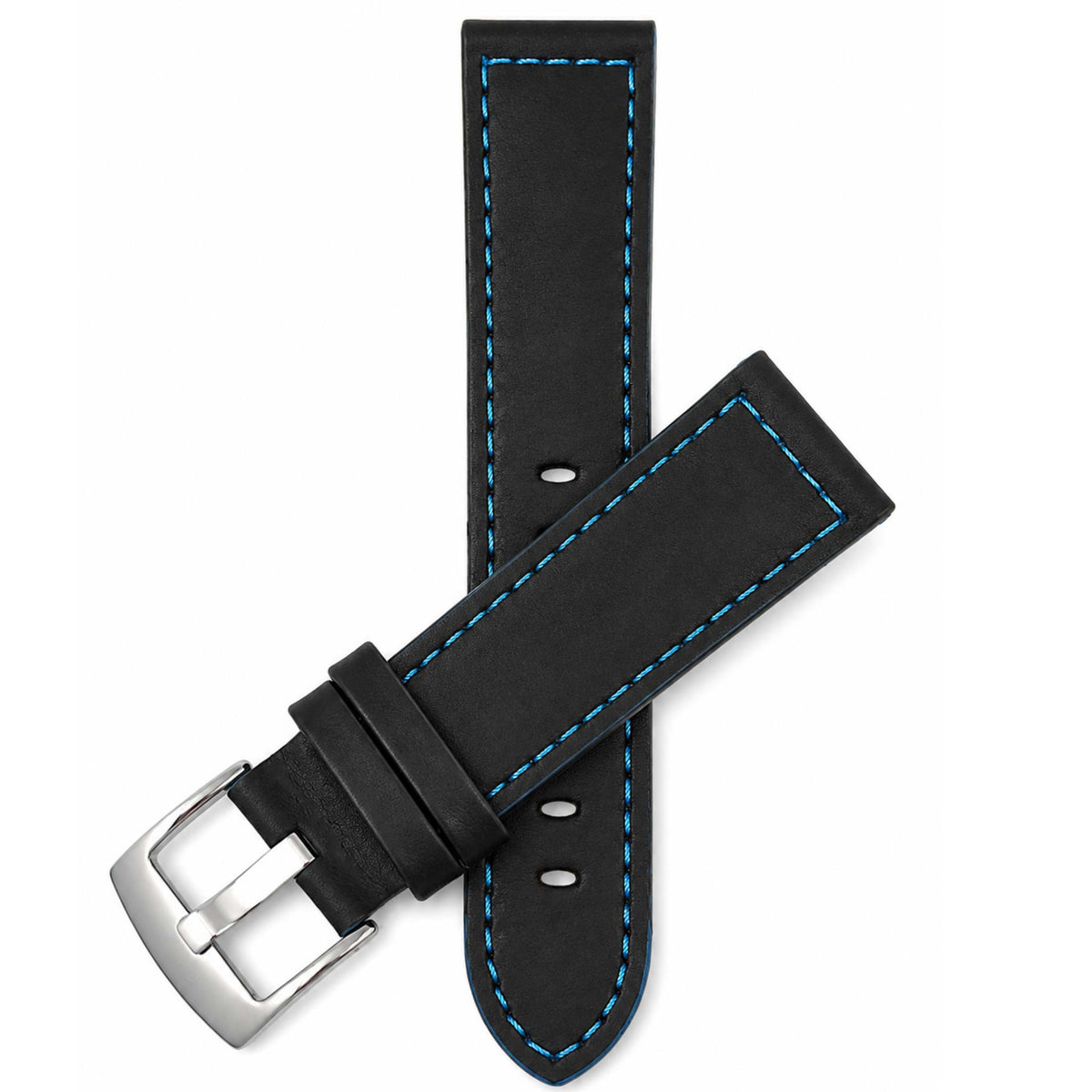 Bandini Two-Tone Leather Aviator Watch Band - 18mm to 24mm (Standard or Extra Long)