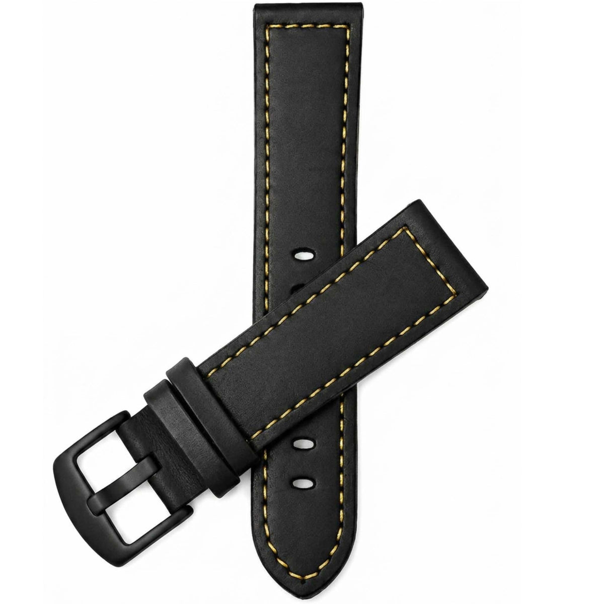 Bandini Two-Tone Leather Aviator Watch Band - 18mm to 24mm (Standard or Extra Long)