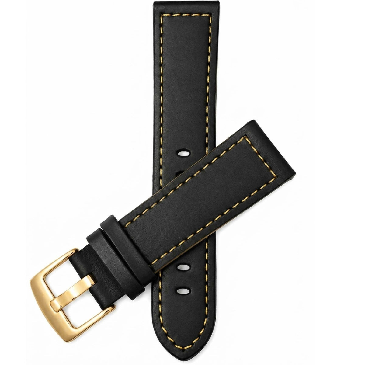 Bandini Two-Tone Leather Aviator Watch Band - 18mm to 24mm (Standard or Extra Long)