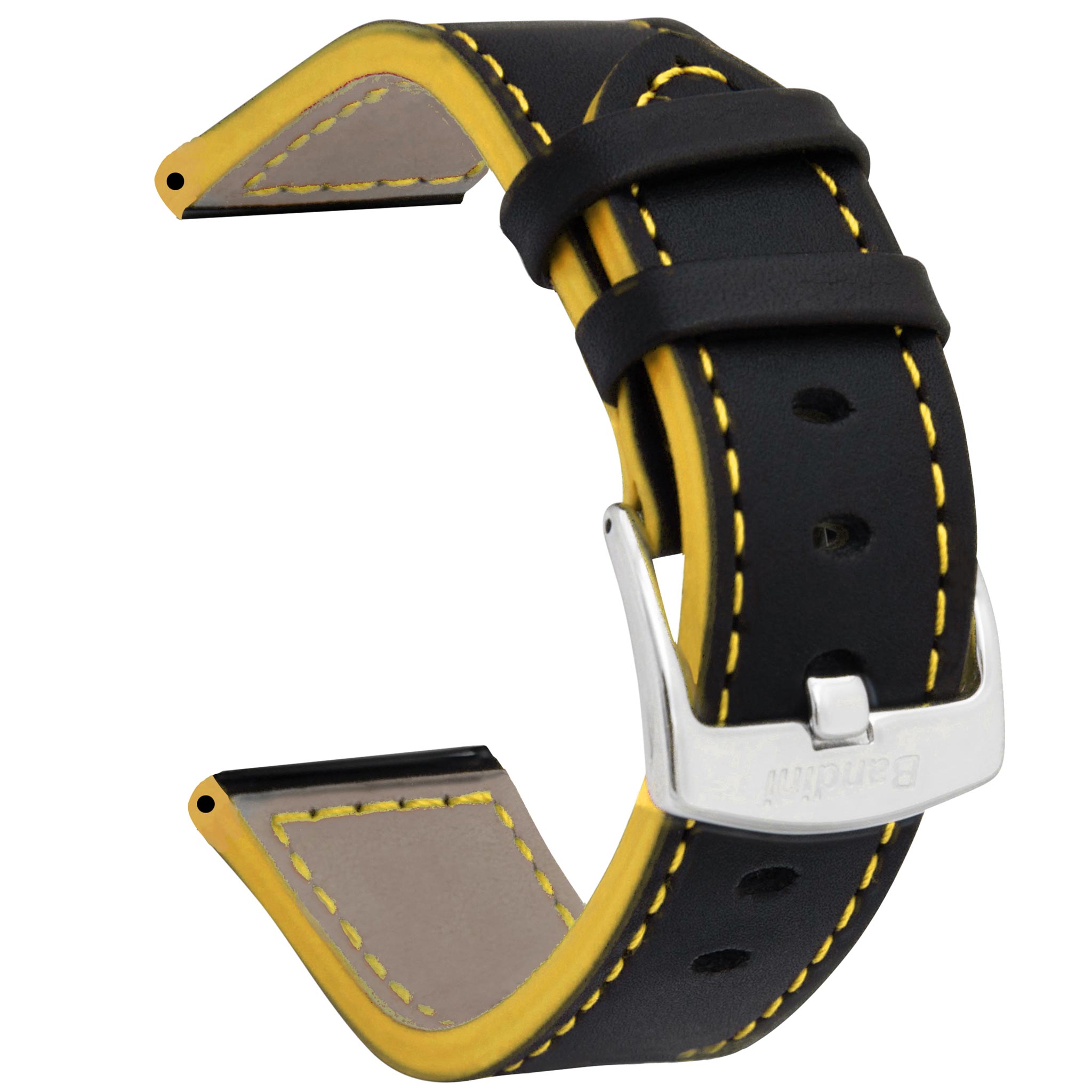 Bandini Two-Tone Leather Aviator Watch Band - 18mm to 24mm (Standard or Extra Long)