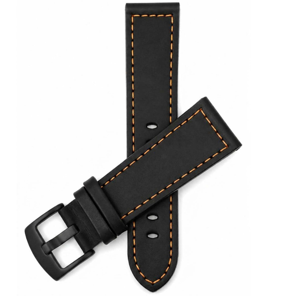 Bandini Two-Tone Leather Aviator Watch Band - 18mm to 24mm (Standard or Extra Long)