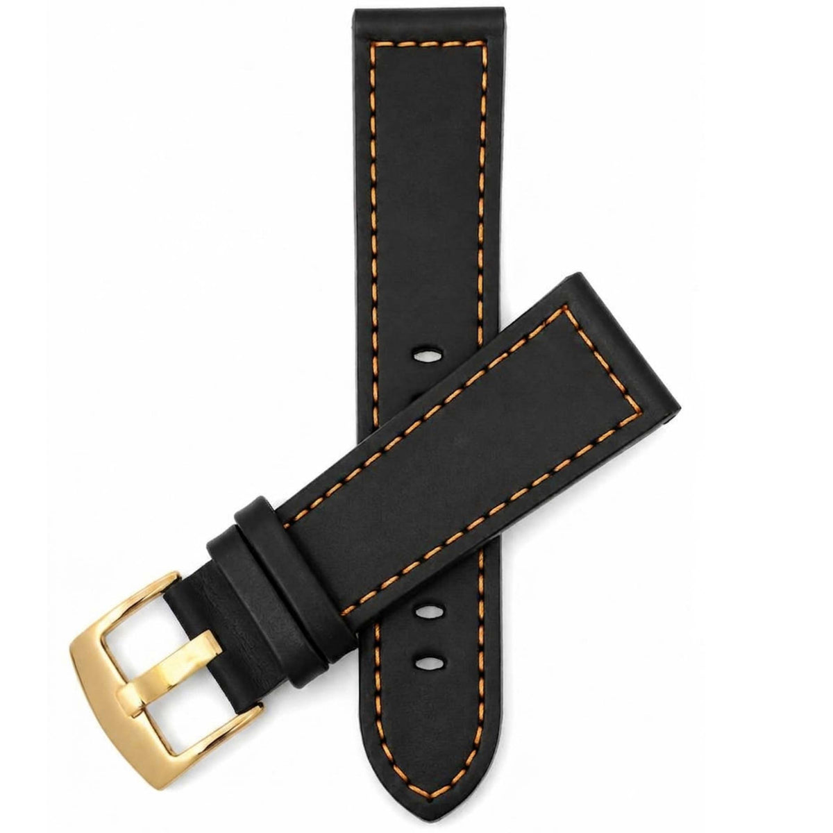 Bandini Two-Tone Leather Aviator Watch Band - 18mm to 24mm (Standard or Extra Long)
