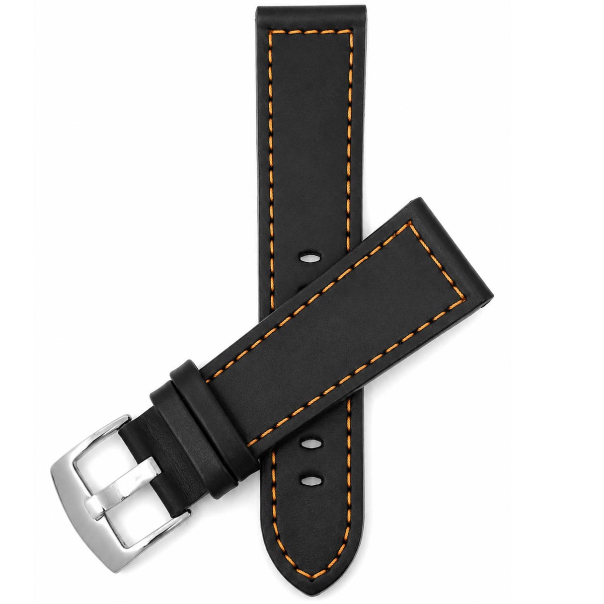 Bandini Two-Tone Leather Aviator Watch Band - 18mm to 24mm (Standard or Extra Long)