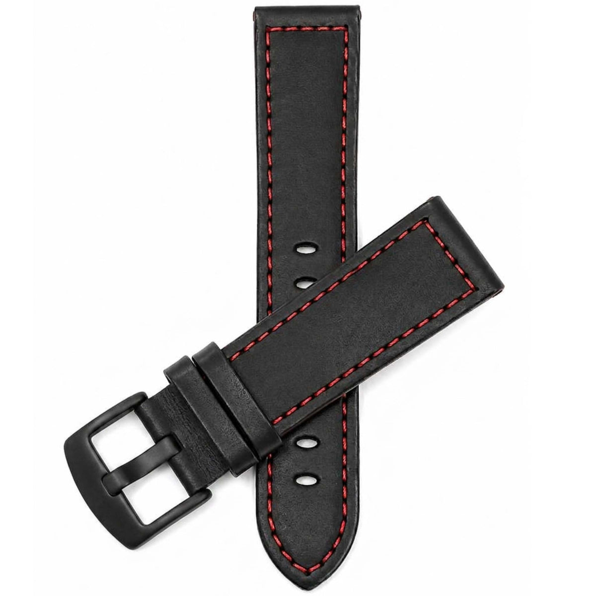Bandini Two-Tone Leather Aviator Watch Band - 18mm to 24mm (Standard or Extra Long)