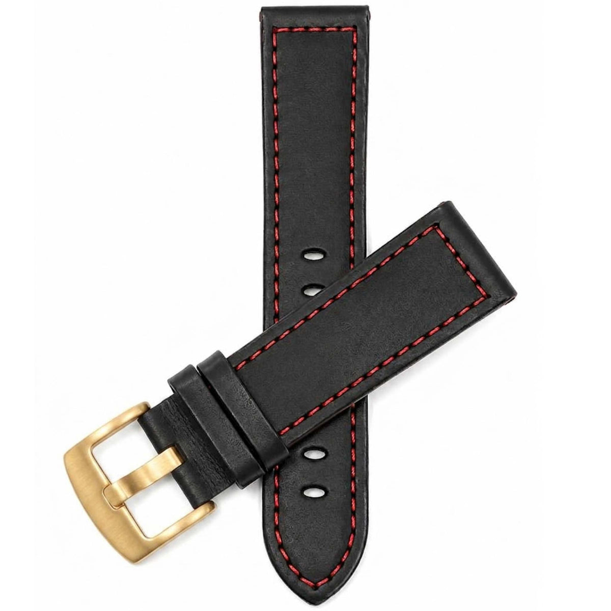 Bandini Two-Tone Leather Aviator Watch Band - 18mm to 24mm (Standard or Extra Long)