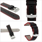 Bandini Two-Tone Leather Aviator Watch Band - 18mm to 24mm (Standard or Extra Long)
