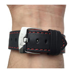 Bandini Two-Tone Leather Aviator Watch Band - 18mm to 24mm (Standard or Extra Long)