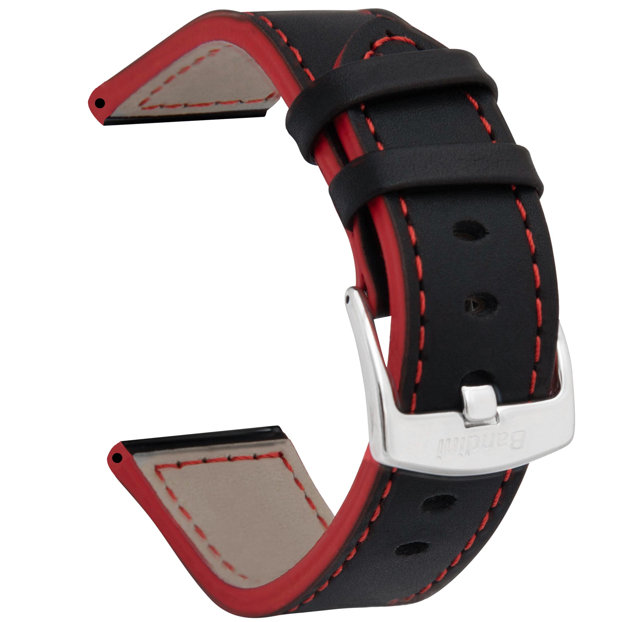 Bandini Two-Tone Leather Aviator Watch Band - 18mm to 24mm (Standard or Extra Long)