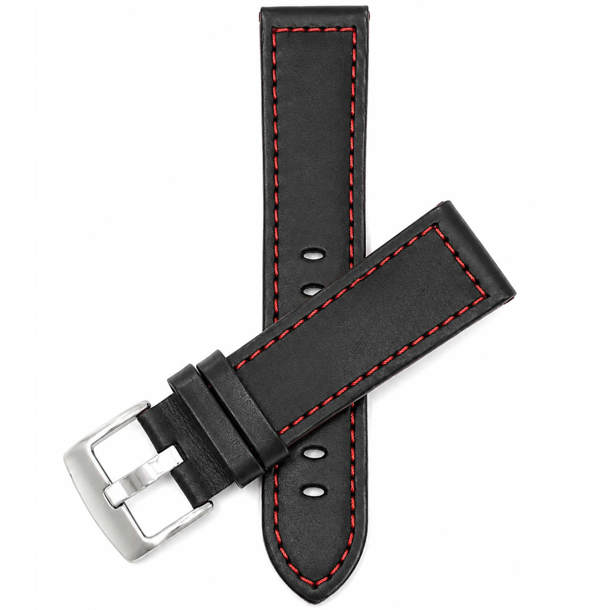 Bandini Two-Tone Leather Aviator Watch Band - 18mm to 24mm (Standard or Extra Long)
