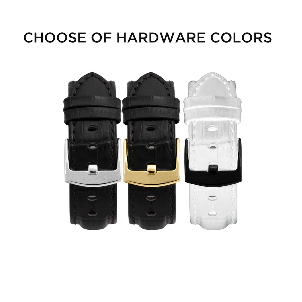 Bandini Mens Leather Watch Band for Apple Watch - Alligator Pattern