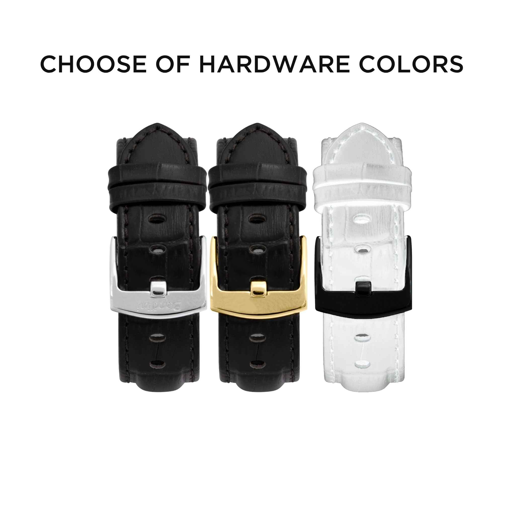 Bandini Mens Leather Watch Band for Apple Watch - Alligator Pattern