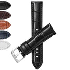 Bandini Leather Alligator Pattern Watch Band for Men, 18mm to 38mm (Standard or Extra Long)