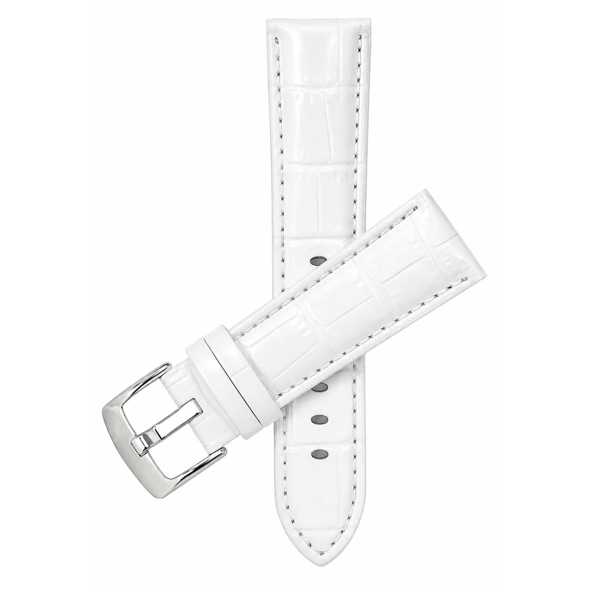Bandini Leather Alligator Pattern Watch Band for Men, 18mm to 38mm (Standard or Extra Long)
