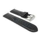Bandini Leather Alligator Pattern Watch Band for Men, 18mm to 38mm (Standard or Extra Long)