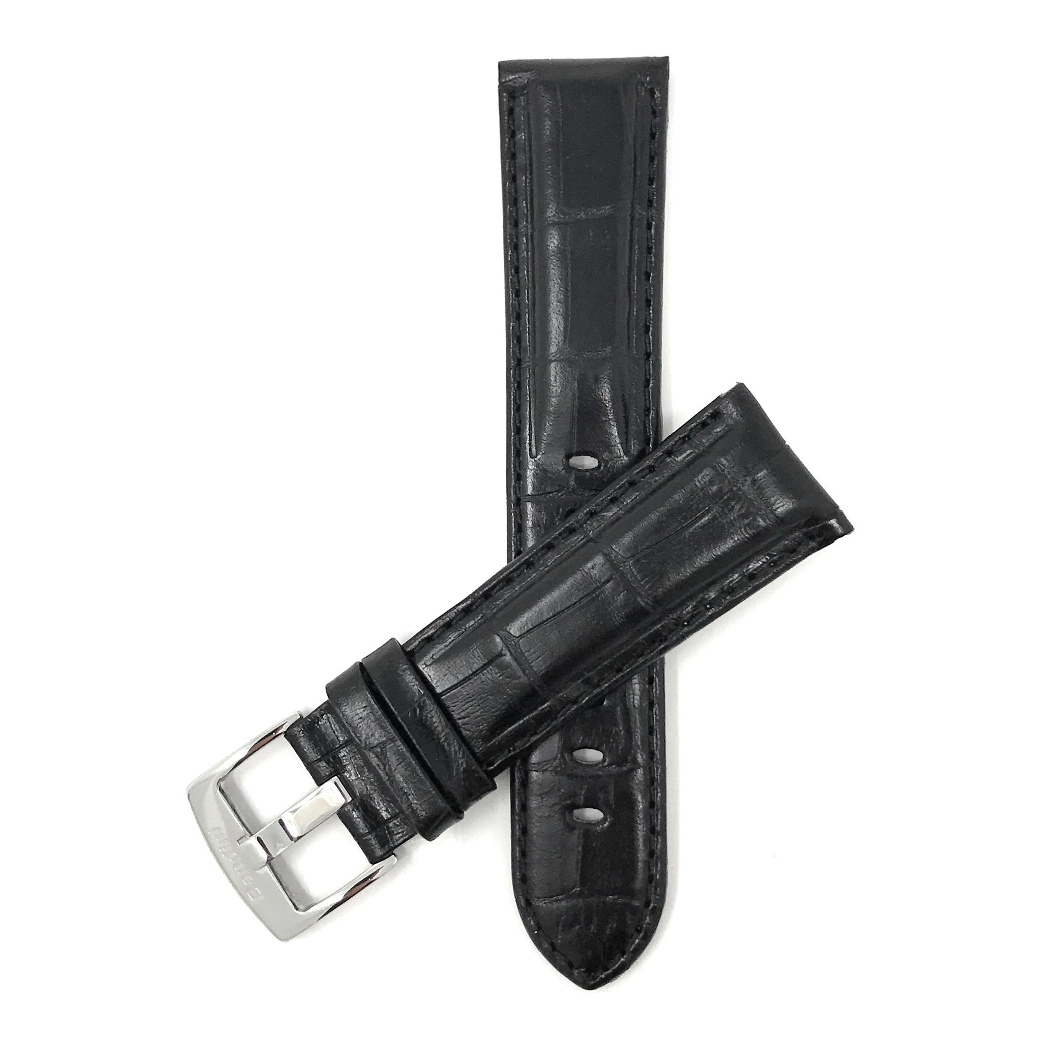 Bandini Leather Alligator Pattern Watch Band for Men, 18mm to 38mm (Standard or Extra Long)