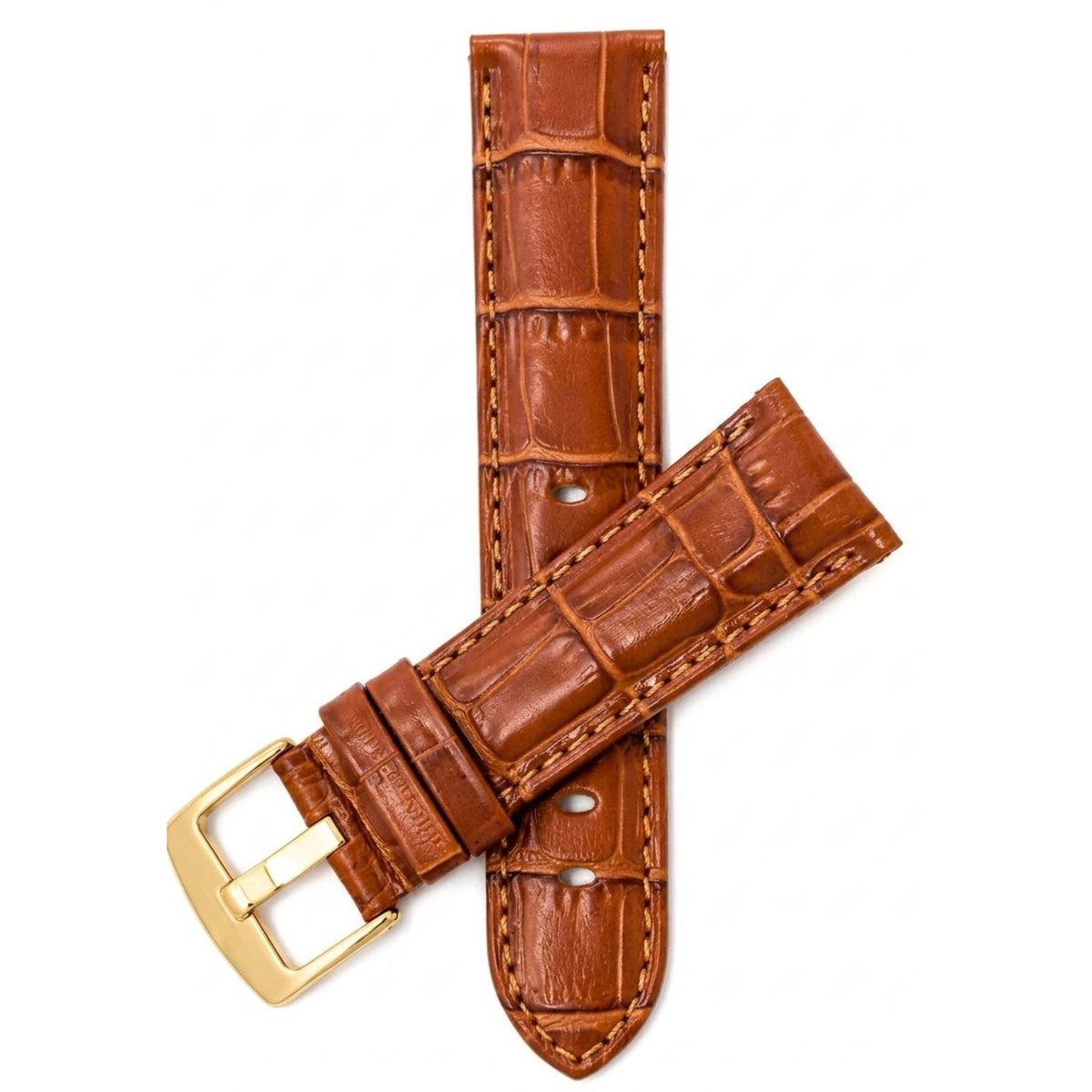 Bandini Leather Alligator Pattern Watch Band for Men, 18mm to 38mm (Standard or Extra Long)