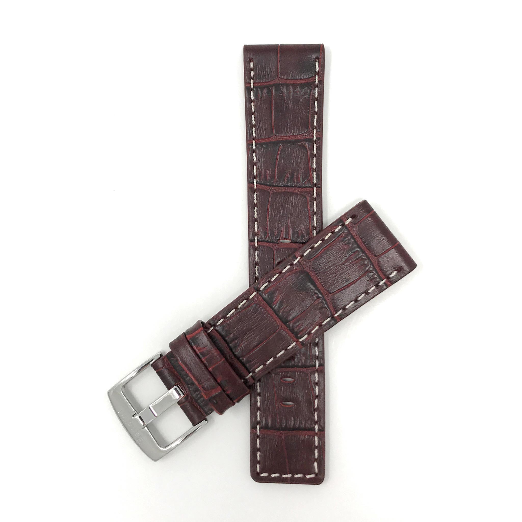 Bandini Square Tip Leather Alligator Pattern Watch Band – 22mm 24mm 26mm 28mm 30mm