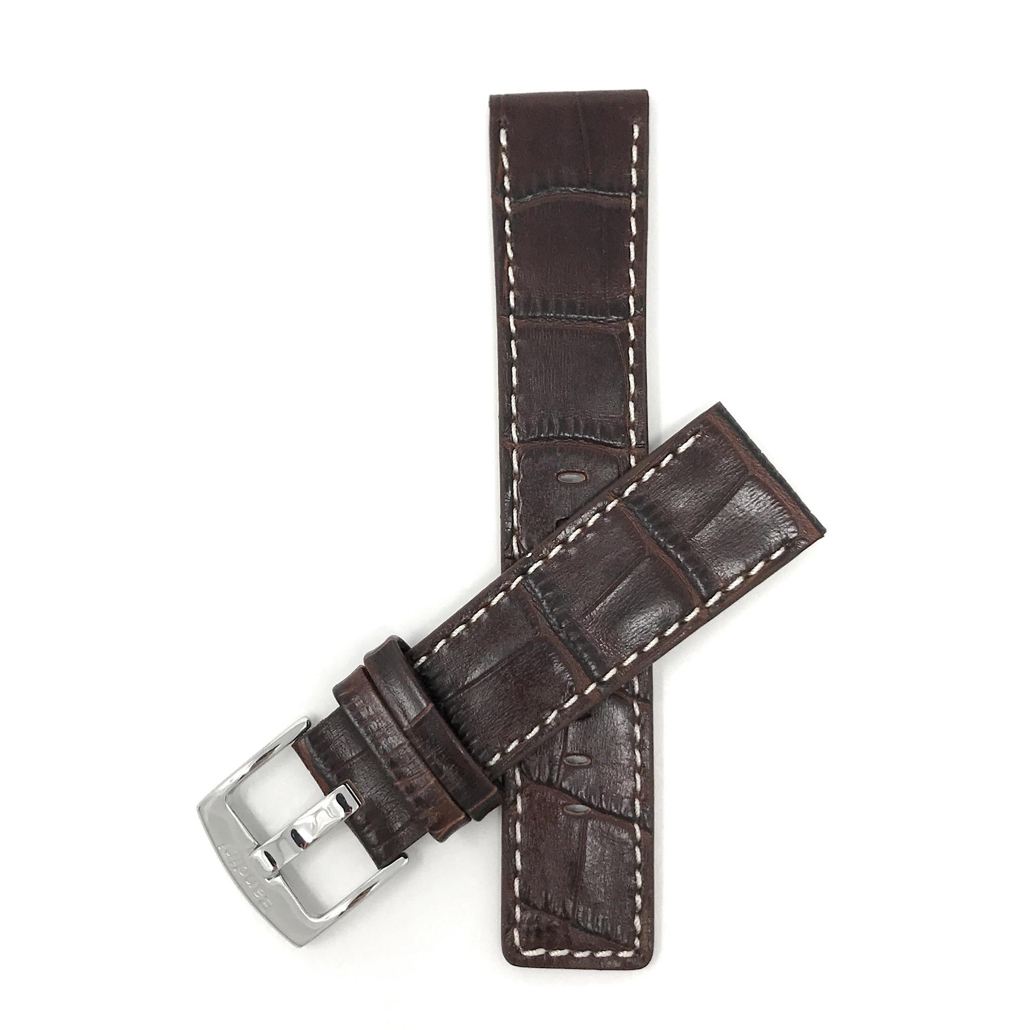 Bandini Square Tip Leather Alligator Pattern Watch Band – 22mm 24mm 26mm 28mm 30mm